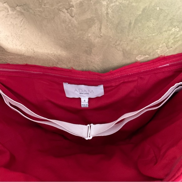 ADAM Lippes Tiered Raw Edge Ruffle Silk Strapless Mini Dress - Picture 5 of 9